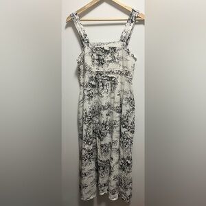Spighe di Lino Toile Print Made in Italy Cottagecore Dress Size Medium